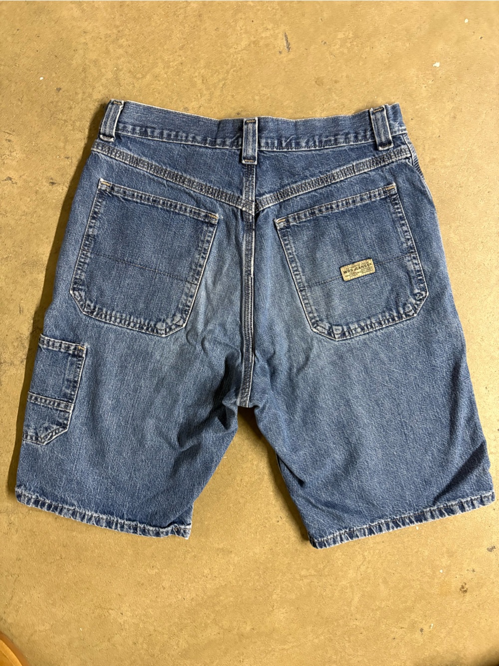 Denim Carpenter Shorts with Utility Pockets - Blue